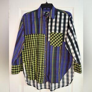 Anthropology The Bennet Buttondown Shirt by Maeve: Mixed Plaid Edition Small